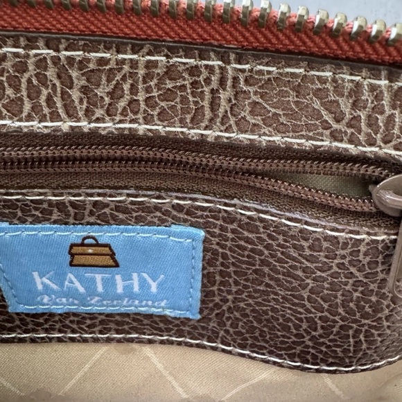 Kathy Van Zeeland Red Jacquard Studded Crossbody Bag Buckle Accent Purse